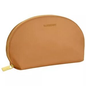 Burberry Tan Brown Cosmetic Makeup Bag Pouch New Authentic Brand